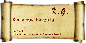 Kocsonya Gergely névjegykártya